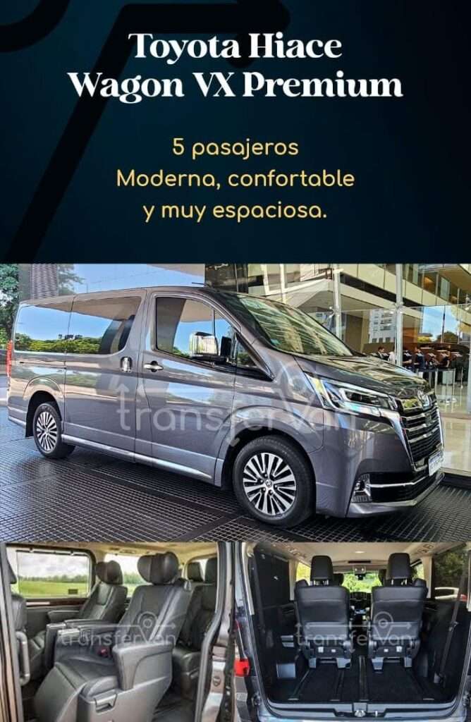 Toyota Hiace Wagon VX Premium de Transfervan, 5 pasajeros, moderna, confortable y espaciosa